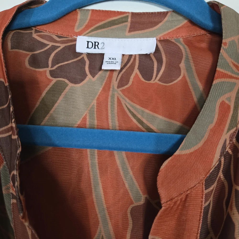 DR2 Red and Brown Floral Button-Down Shirt - Picture 2 of 3
